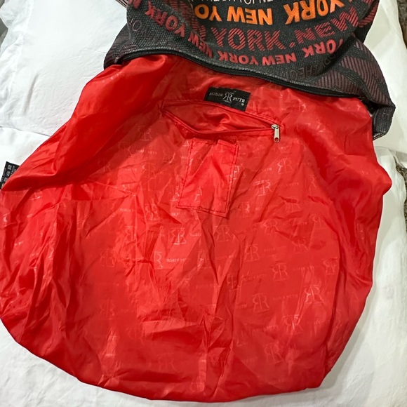 A327 Robin Ruth New York Large Canvas Graphic Hobo Bag Tote Closure Multicolor - Picture 7 of 8